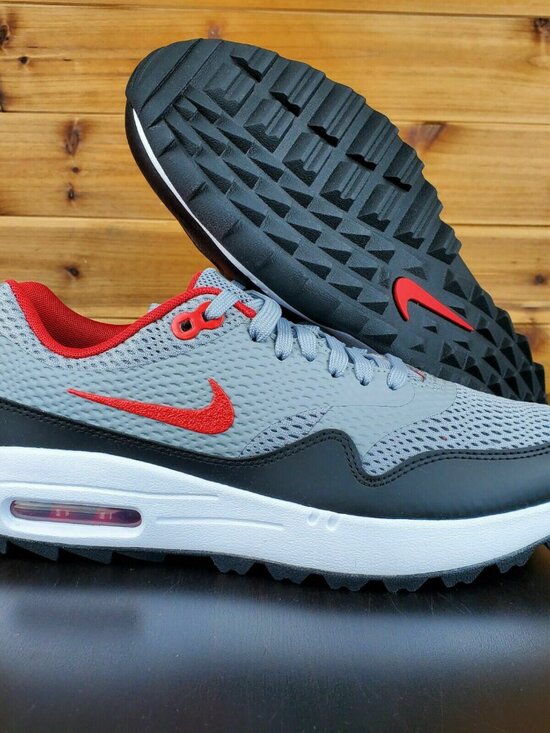 Nike Air Max 1 G Men\'s Golf Shoes/Cleats CI7576 002 Particle Grey Red SIZE 11.5 main image 16
